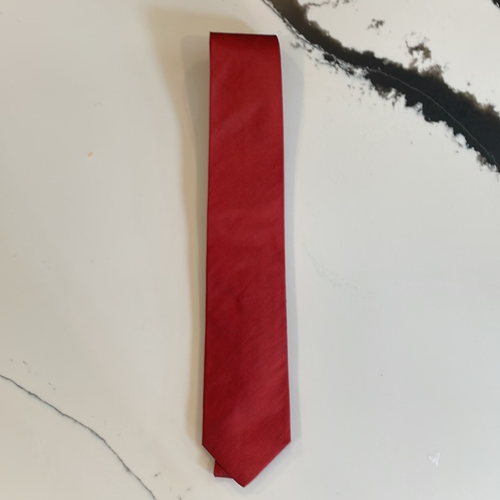Phineas Cole by Paul Stuart Slim Silk Tie - Burnt Orange - EUC